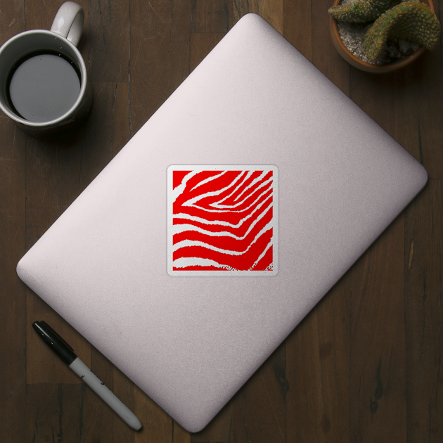 Zebra Red and White by Overthetopsm